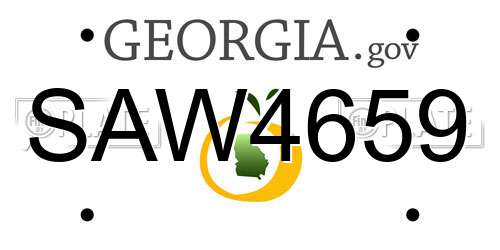 SAW4659 Georgia License Plate