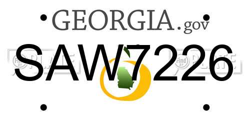 SAW7226 Georgia License Plate