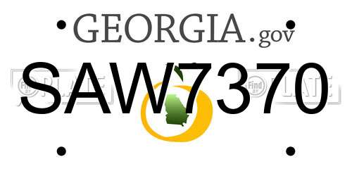 SAW7370 Georgia License Plate