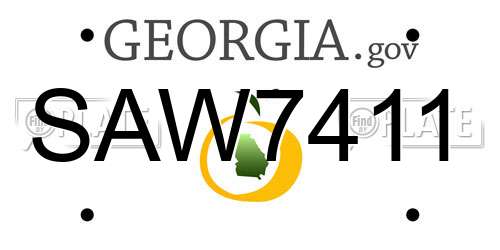 SAW7411 Georgia License Plate