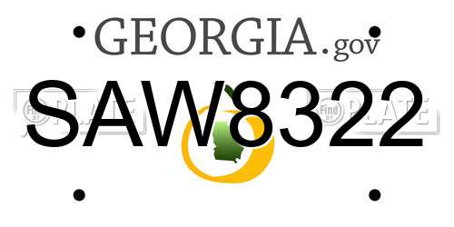 SAW8322 Georgia License Plate