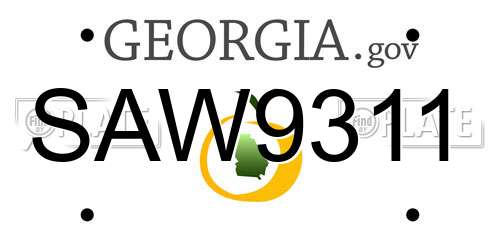 SAW9311 Georgia License Plate