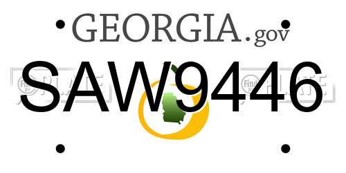 SAW9446 Georgia License Plate