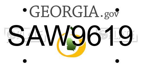 SAW9619 Georgia License Plate