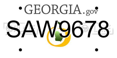 SAW9678 Georgia License Plate