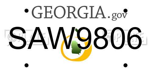 SAW9806 Georgia License Plate