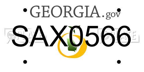 SAX0566 Georgia License Plate