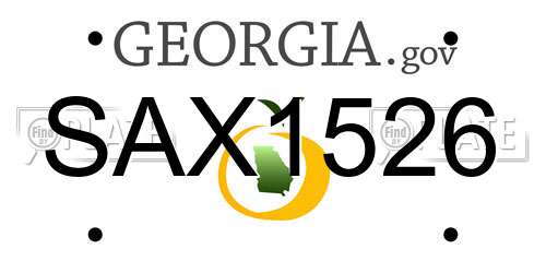 SAX1526 Georgia License Plate