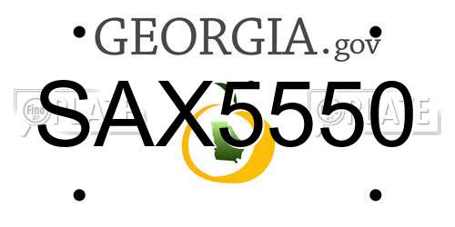 SAX5550 Georgia License Plate