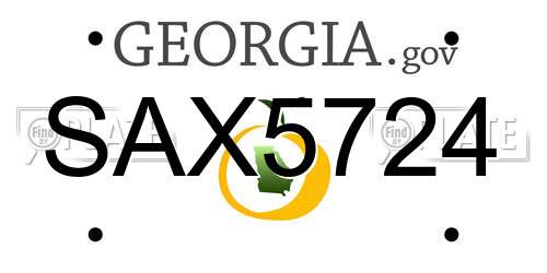 SAX5724 Georgia License Plate