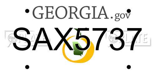 SAX5737 Georgia License Plate