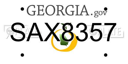 SAX8357 Georgia License Plate