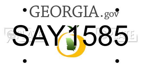 SAY1585 Georgia License Plate