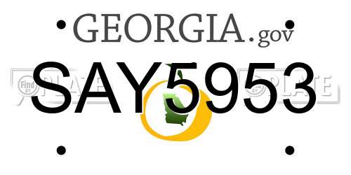 SAY5953 Georgia License Plate
