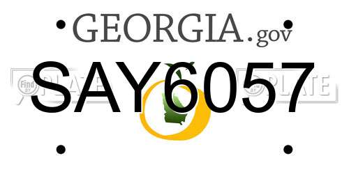SAY6057 Georgia License Plate