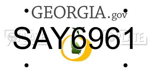 SAY6961 Georgia License Plate