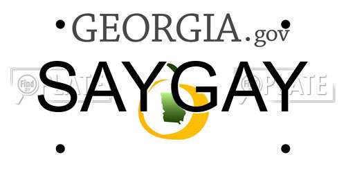 SAYGAY Georgia License Plate