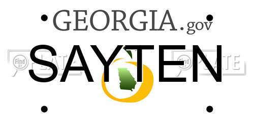 SAYTEN Georgia License Plate