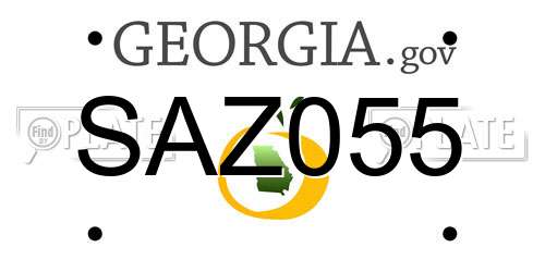 SAZ055 Georgia License Plate