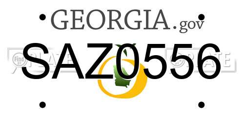 SAZ0556 Georgia License Plate