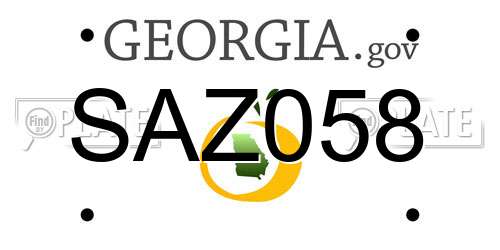 SAZ058 Georgia License Plate