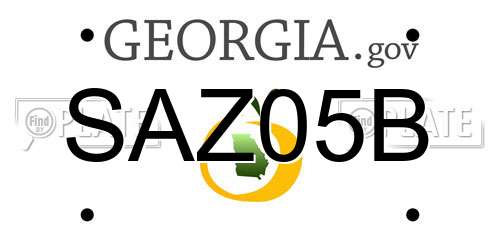 SAZ05B Georgia License Plate