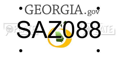 SAZ088 Georgia License Plate