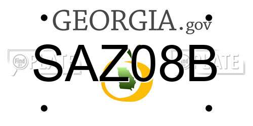 SAZ08B Georgia License Plate