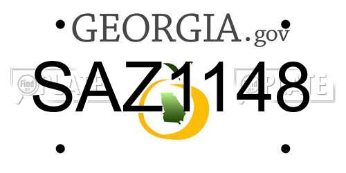 SAZ1148 Georgia License Plate