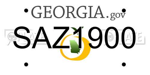 SAZ1900 Georgia License Plate