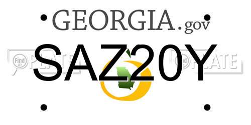 SAZ20Y Georgia License Plate