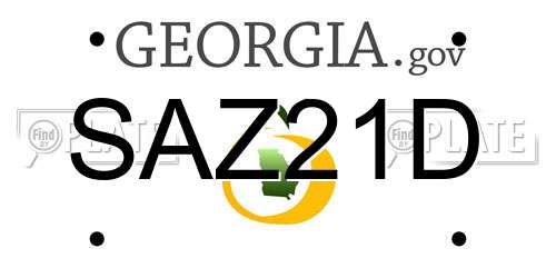 SAZ21D Georgia License Plate