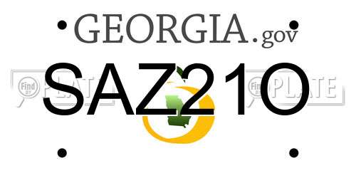 SAZ21O Georgia License Plate