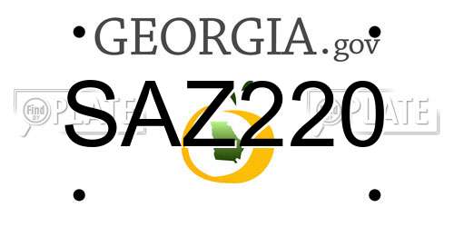 SAZ220 Georgia License Plate