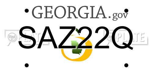 SAZ22Q Georgia License Plate