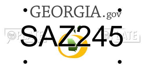 SAZ245 Georgia License Plate