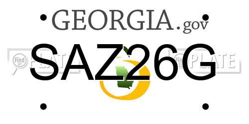 SAZ26G Georgia License Plate