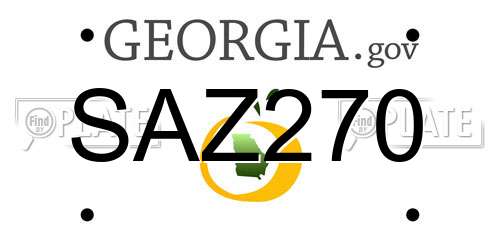 SAZ270 Georgia License Plate