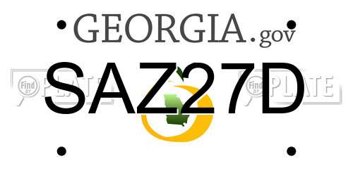 SAZ27D Georgia License Plate