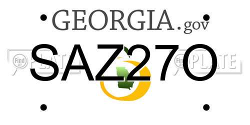 SAZ27O Georgia License Plate