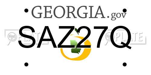 SAZ27Q Georgia License Plate