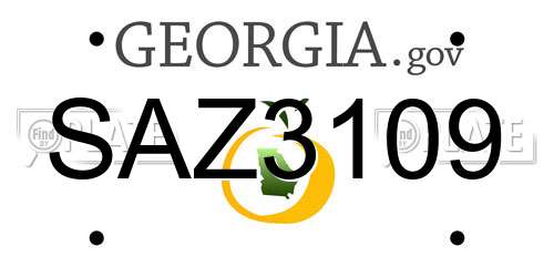 SAZ3109 Georgia License Plate
