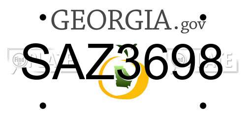 SAZ3698 Georgia License Plate