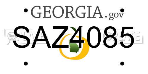 SAZ4085 Georgia License Plate