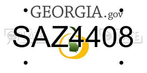 SAZ4408 Georgia License Plate