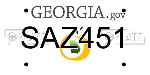SAZ451 Georgia License Plate