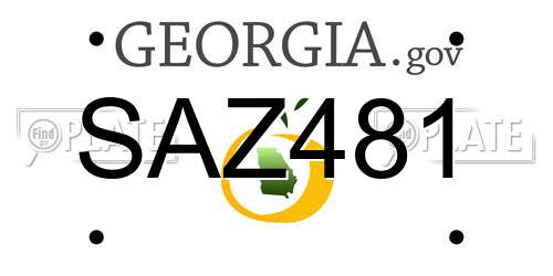 SAZ481 Georgia License Plate