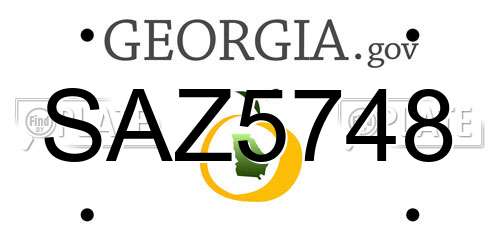 SAZ5748 Georgia License Plate