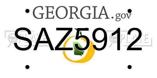 SAZ5912 Georgia License Plate