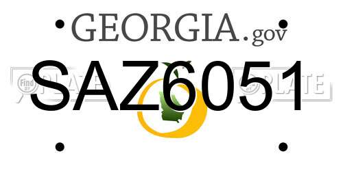 SAZ6051 Georgia License Plate